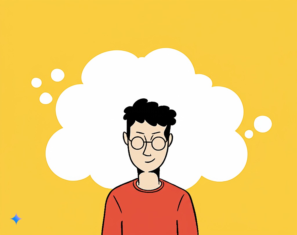 Person with gentle thoughts flowing in their mind