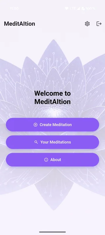 MeditAItion app home screen